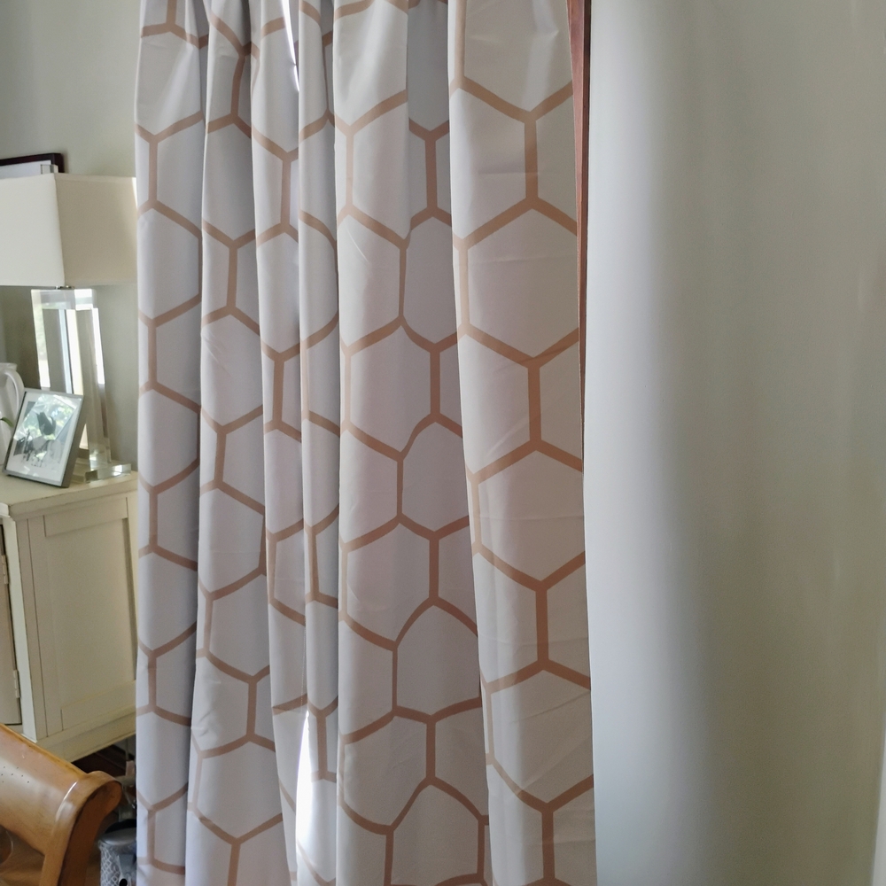Society6 Geometric Tan and White Curtains 2 Sets Of 2 Panels
